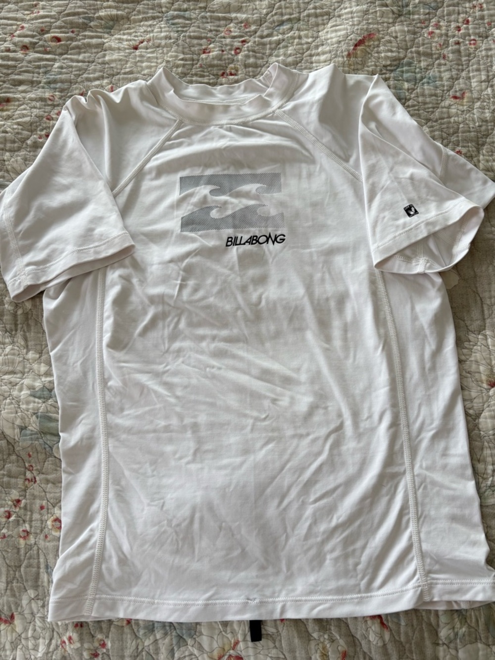 Billabong White Short Sleeve Men's Rash Tee with Subtle Logo